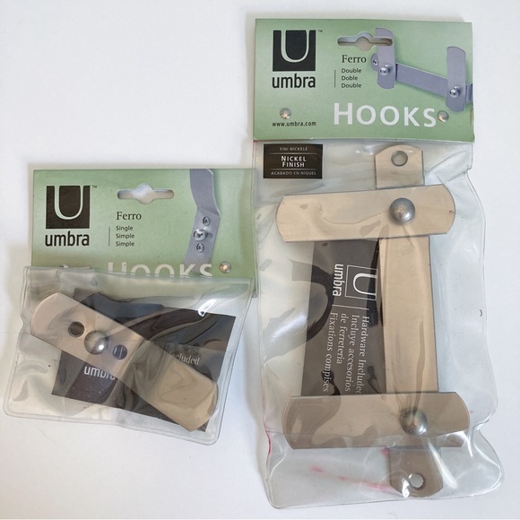 Umbra Ferro Double & Single Wall Mount Hooks - Picture 1 of 2